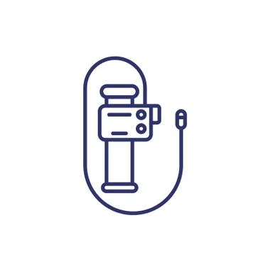 Endoscope, endoscopy, colonoscopy tool line icon Stock Illustration