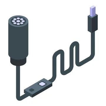 Endoscope led light icon, isometric style Stock Illustration