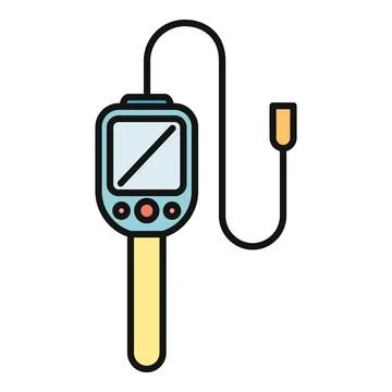 Endoscope medical device icon for diagnostics and health Stock Illustration