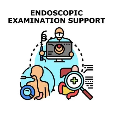 Endoscopic examination healthcare support vector illustration Stock Illustration