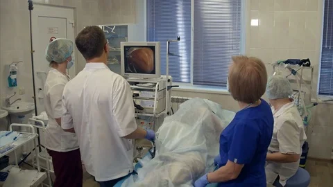 Endoscopic operation in hospital Vídeos de archivo 77363584