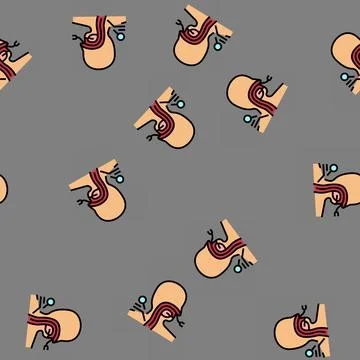 Endoscopic procedure gastroenterologist vector seamless pattern 库存插图