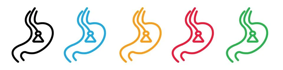 Endoscopy icon logo set vector Stock Illustration
