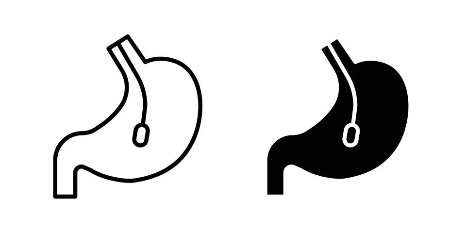 Endoscopy icon vector template set in black Stock Illustration