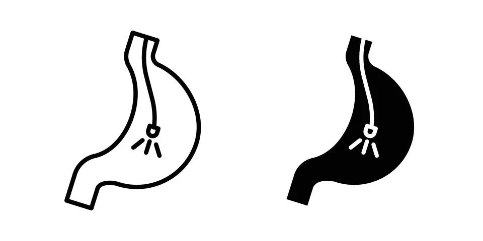 Endoscopy icon vectors. Illustrations in black Stock Illustration