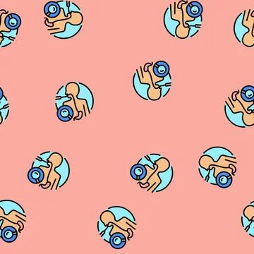 Endoscopy surgery doctor vector seamless pattern Illustrazione stock