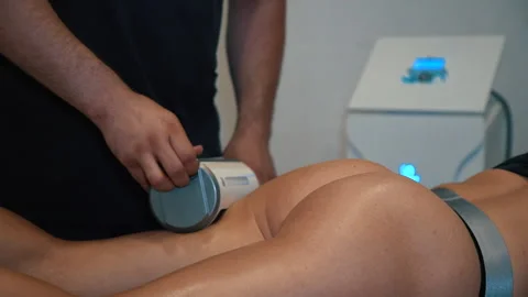 Endospheres therapy machine on a female client Video stock 134253440