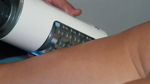 Endospheres therapy machine on a female client Video stock 134253687