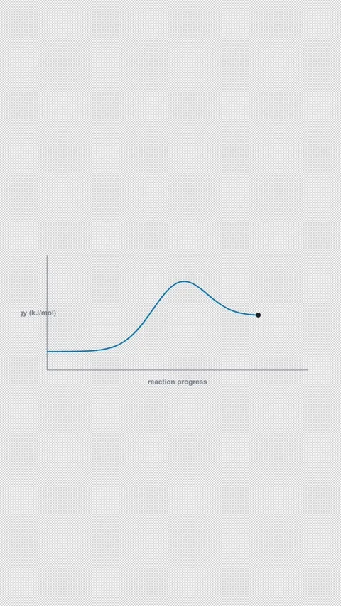 Endothermic Reaction Clean No Text Reaction Energy Diagram Vertical 9x16 Light Stock Footage 339493677