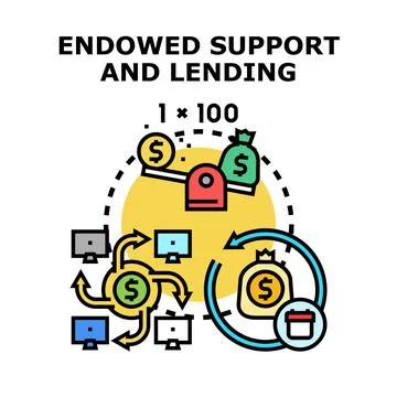 Endowed support and lending vector illustration concept Stock Illustration