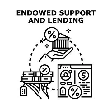 Endowed support and lending vector concept illustration Stock Illustration