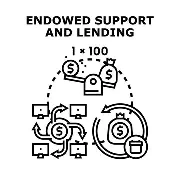 Endowed support and lending vector illustration concept Stock Illustration
