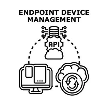 Endpoint device management system maintaining connection between data cloud Stock Illustration