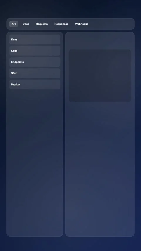 Endpoint Explorer Interface Modern Gradient SaaS Interface Vertical Animation Stock Footage 345155092