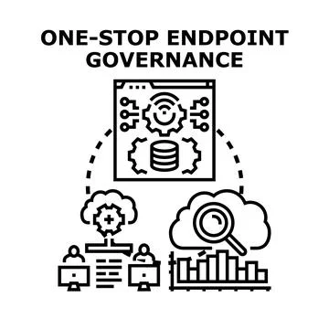 Endpoint governance managing data and optimizing security Stock Illustration
