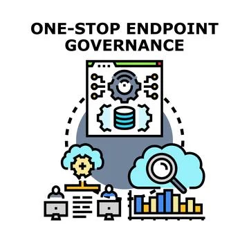 Endpoint governance managing data and optimizing security Stock Illustration