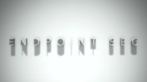 Endpoint sec 3D title animation white text on a white background Stock Footage 299823722