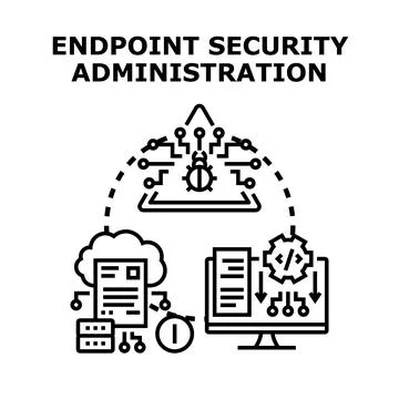 Endpoint security administration managing cyber threats system イラスト素材