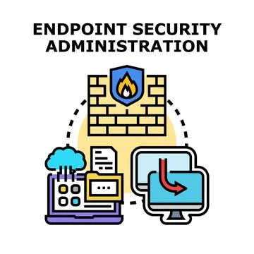 Endpoint security administration protecting devices and data Stock Illustration