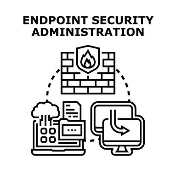 Endpoint security administration protecting devices and data Stockillustratie