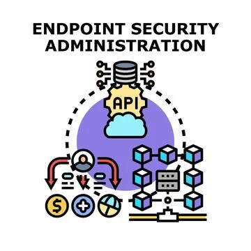 Endpoint security administration protecting digital infrastructure Stock Illustration