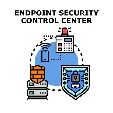Endpoint security control center protecting networked resources Stock Illustration