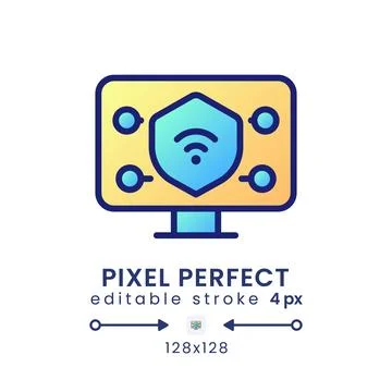 Endpoint security gradient fill desktop icon Illustrazione stock