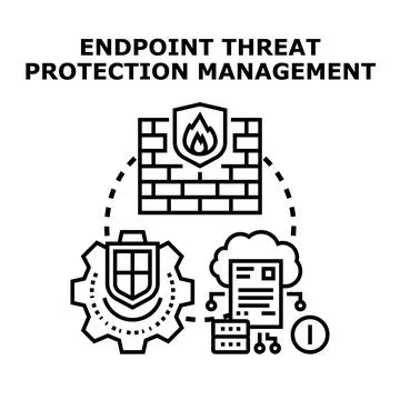 Endpoint threat protection management securing data online Illustrazione stock