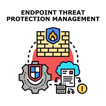 Endpoint threat protection management securing data online Stock Illustration