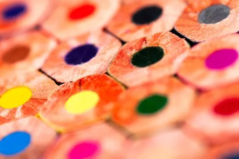 The ends of colored pencils, background Stock Photos