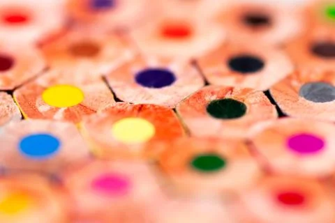 The ends of colored pencils, macro Stock Photos