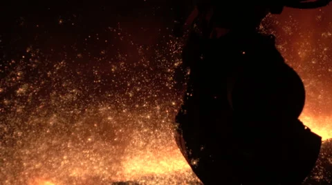 Ends of production of pig iron Stock Footage 56964207