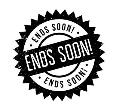 Ends Soon rubber stamp Stock Illustration