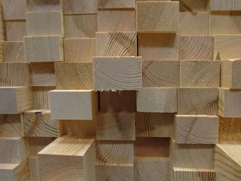 The ends of the wooden blocks Stock Photos