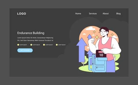 Endurance training concept. Flat vector illustration. Stock Illustration