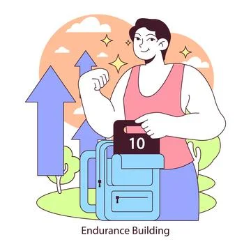 Endurance training concept. Flat vector illustration. イラスト素材