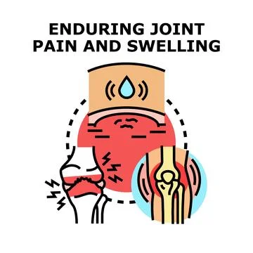 Enduring joint pain and swelling medical vector illustration イラスト素材