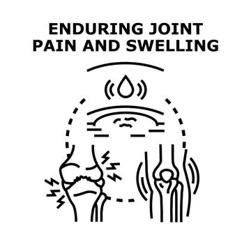 Enduring joint pain and swelling medical vector illustration Stock Illustration