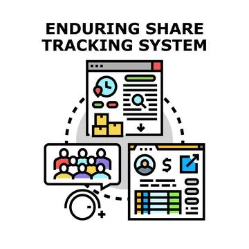 Enduring share tracking system concept vector Stock Illustration