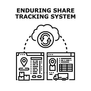 Enduring share tracking system processing delivery data イラスト素材