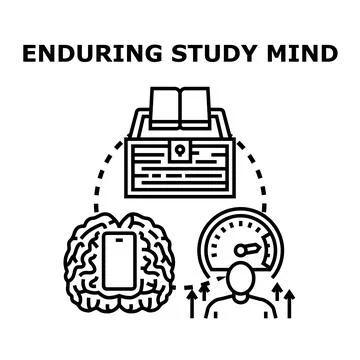 Enduring study mind developing knowledge education concept Stock Illustration