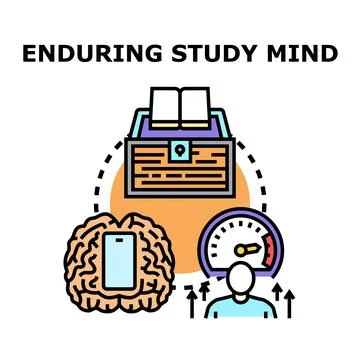 Enduring study mind developing knowledge education concept Stock Illustration