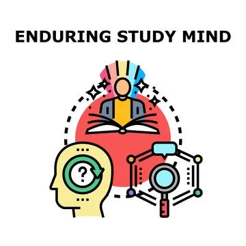 Enduring study mind learning and research concept Stock Illustration