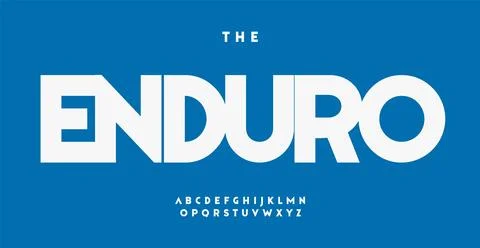 Enduro alphabet, simple bold sans serif letters, versatile sport font for Stock Illustration