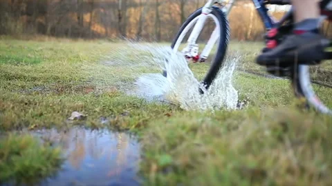 Enduro Biker Rides Stock Footage 87385866