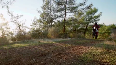 Enduro motorcyclist training 02 Stock Footage 233186136