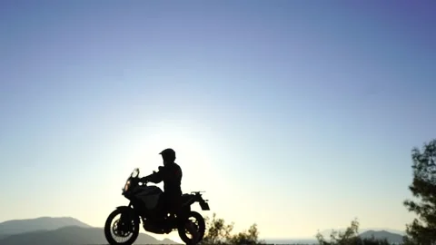 Enduro pilot rider with sunset Stock Footage 210171838