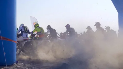 Enduro Race Start Point Stock Footage 117410978
