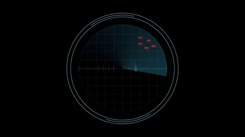 Enemies Approaching on a Radar Scanner Stock Footage 83942600