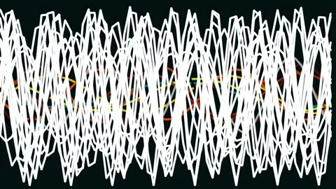 Energetic Abstract Scribbles Motion Line Art Background Seamless Pattern Stock Footage 342205744